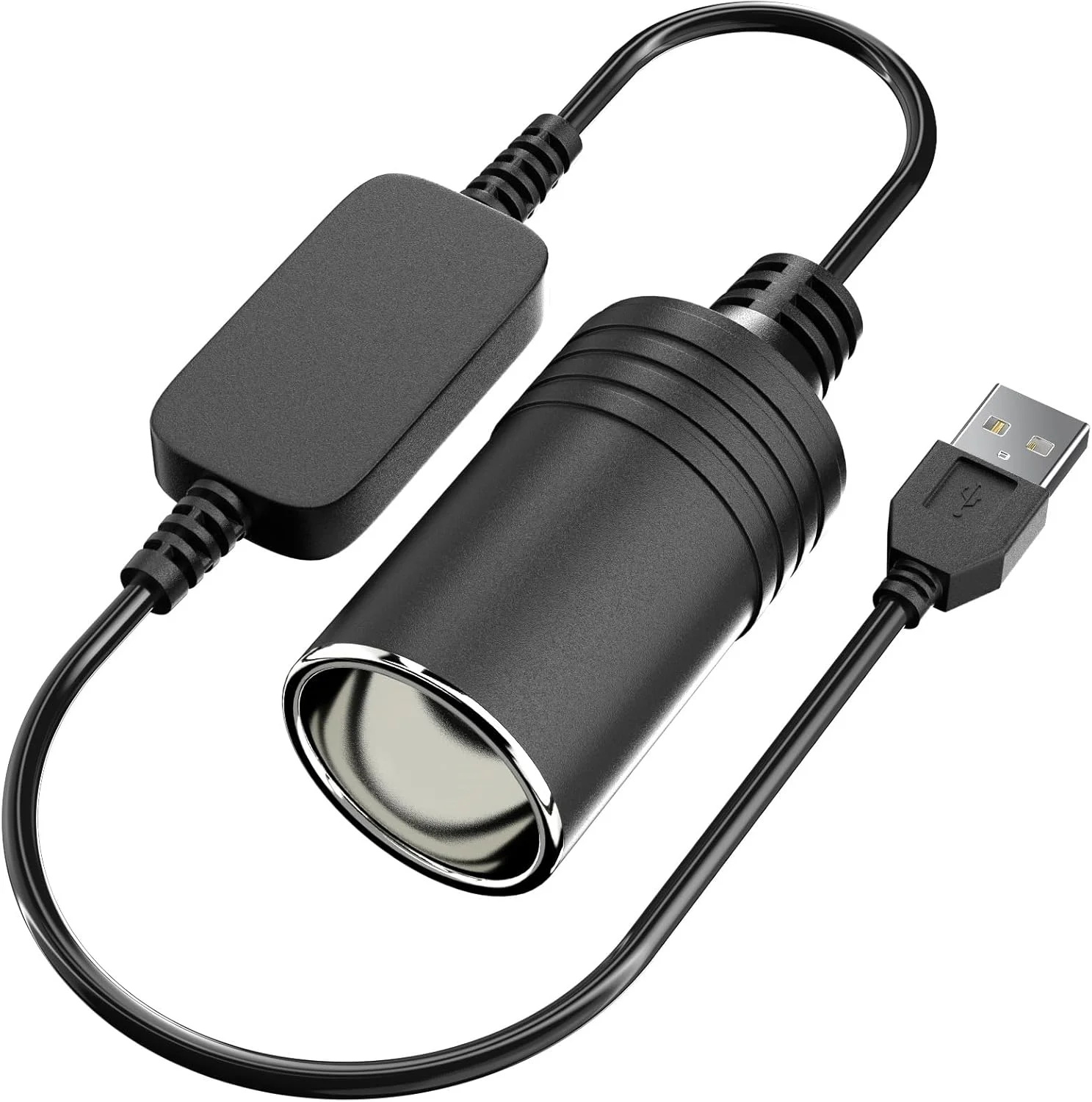 Yanace USB to 12V Cigarette Lighter Adapter,5V 2A Male to Female Converter Socket for Dash Cam Radar Detector Car Fan GPS