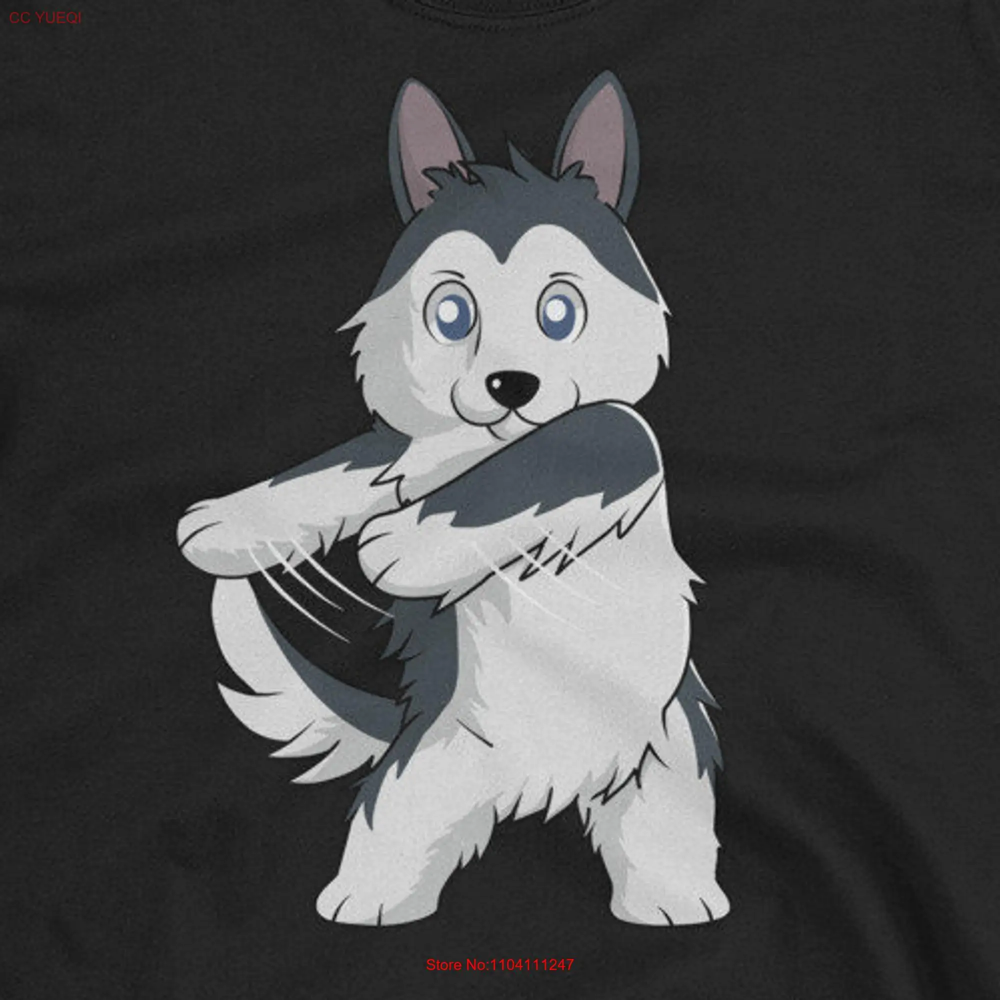 Funny Husky Floss Dance Flossing T Shirt Cute Siberian Dog long or short sleeves