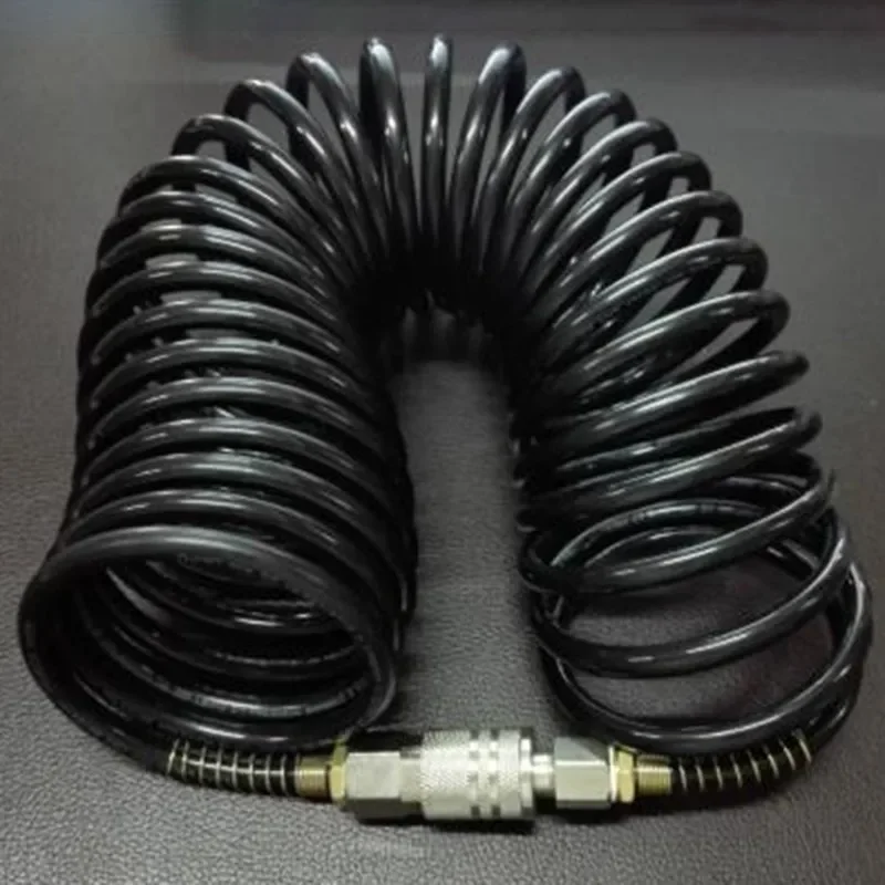 1Pc PE  Pneumatic Adapter Quick Coupler Inflating Coil  Air Hose Compressor Oil Resistance, Coolant, The  Shiny Practical To Use