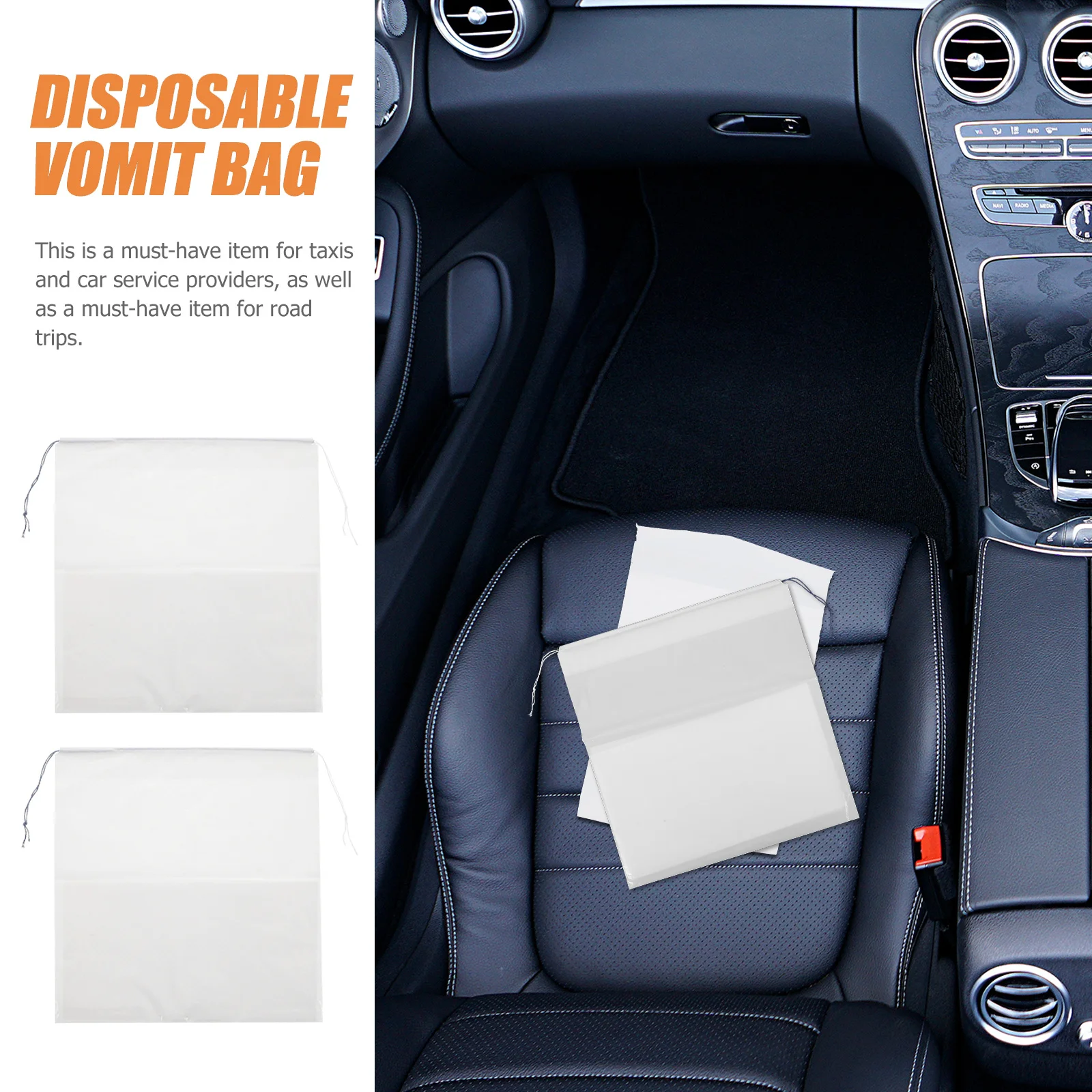10 قطعة أكياس القيء Emesis المتاح سعة كبيرة للسفر سيارة طائرة قارب النساء الحوامل دوار الحركة أكياس دوار المرضى