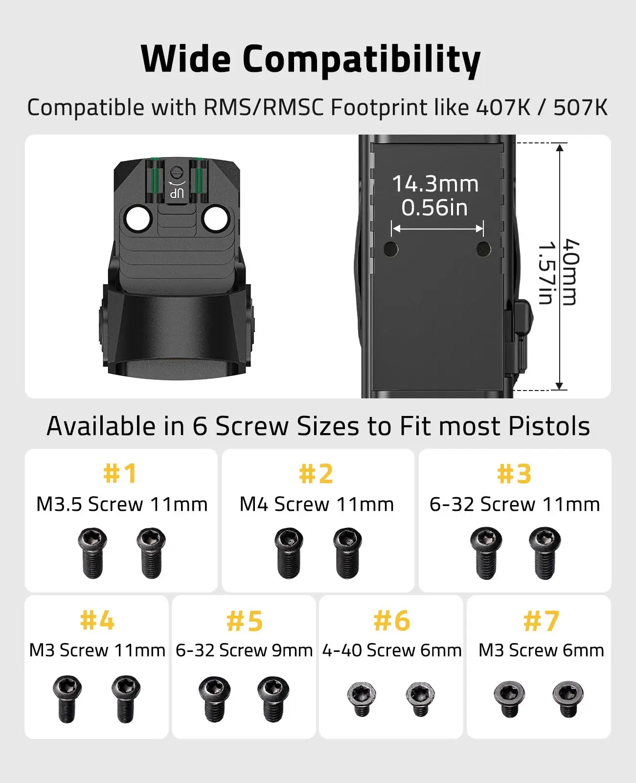 MidTen WolfCovert Motion Awake Red Dot Sight RMS RMSC MOS 2MOA Open Sight Shockproof Adapter Plate  21mm Picatinny Base