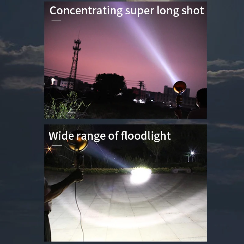 Outdoor searchlight Xenon lamp handheld multi-color temperature adjustable focal length high brightness