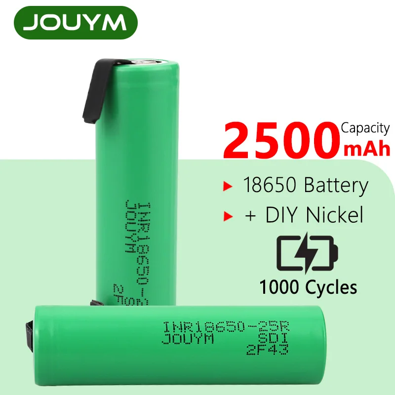 

18650 3.7V 2500mAh Rechargeable Lithium Li-ion Battery for Screwdriver Batteries 30A Power High Discharge Cell