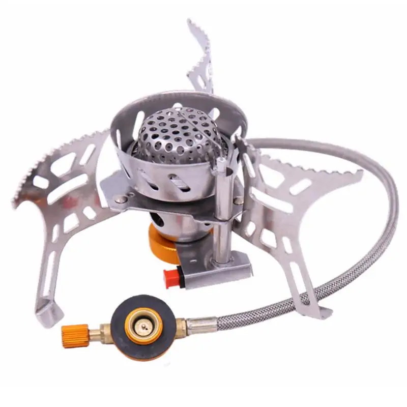 Windproof Camp Stove 3900W Backpacking Stove Compact Collapsible Windproof Backpacking Stove For Outdoor Backpacking Hiking