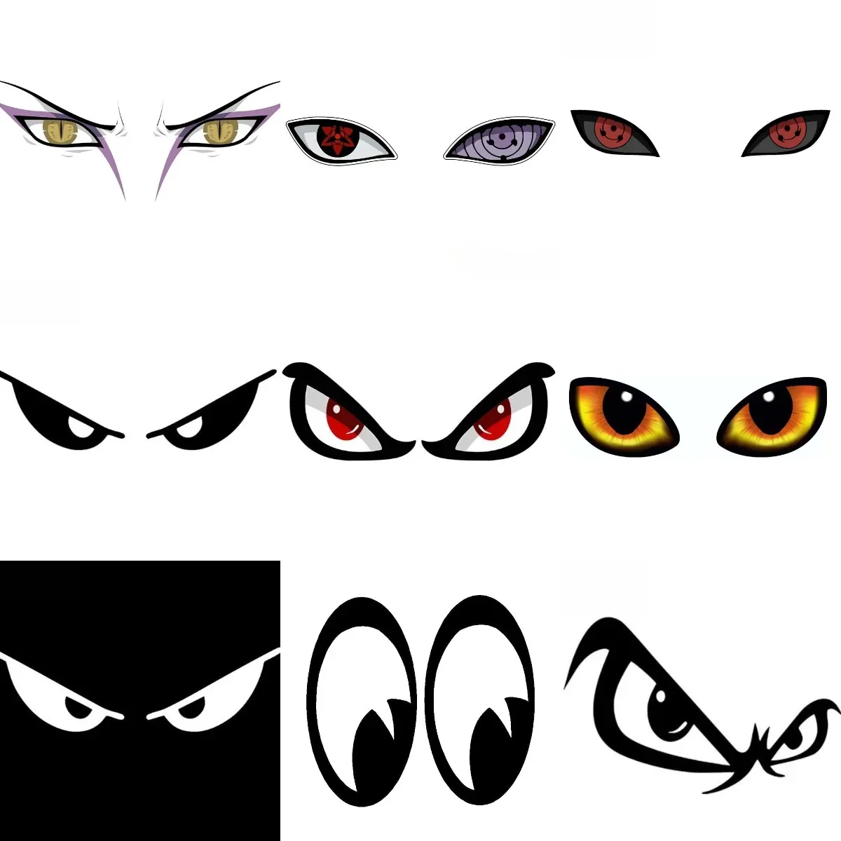 

Anime Eye Creative Personalized PVC Waterproof Stickers Accessories for Decorate Car Wall Van Room Bicycle Fridge Truck Table