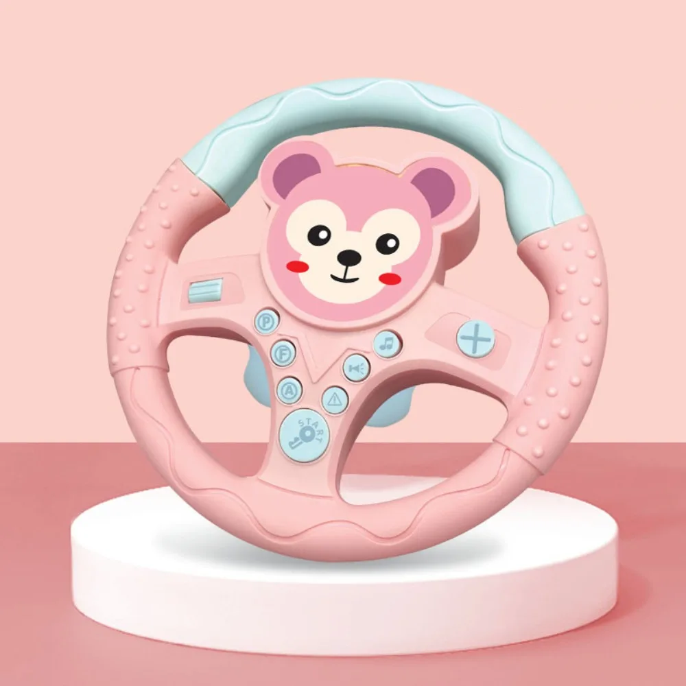 

360 ° Вращающийся мультяшный второй пилот, руль Монтессори, многофункциональная имитация рулевого колеса, интерактивные игрушки