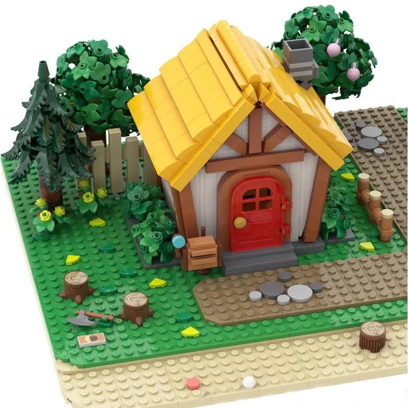 ストリートビューモデル Moc ビルディングブロック村人ハウスモデルテクノロジーレンガ DIY アセンブリどうぶつの森おもちゃホリデーギフト