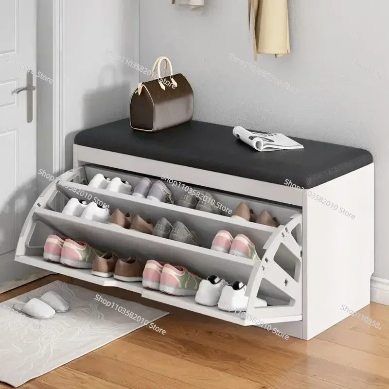 

The mat of the entrance shoe cabinet, a simple and modern storage stool, is used for the door and stool changing
