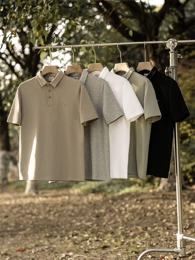 

Новая мужская футболка в американском стиле, повседневная, летняя, однотонная, простая, молодежная, с воротником, с коротким рукавом