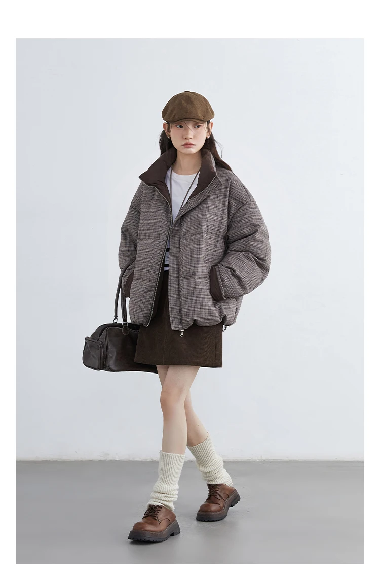 CHIC VEN Women Down Coats Retro Double-sided Stand Up Collar Down Jacket 90 White Duck Down Female Overcoat Autumn Winter 2025