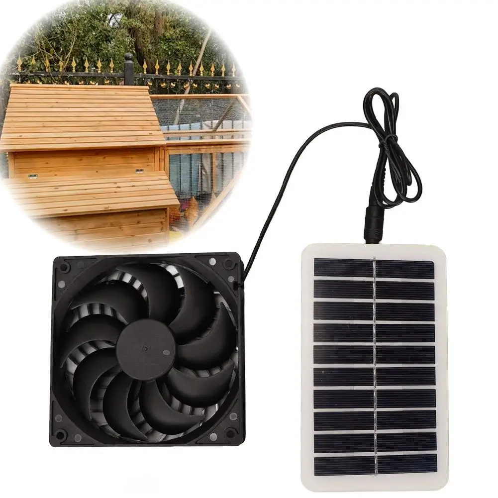 Extractor de aire Solar de 2W, ventilador de alta velocidad, ahorro de energía, diseño antimosquitos, cocina, baño, gallinero de pollo/canero