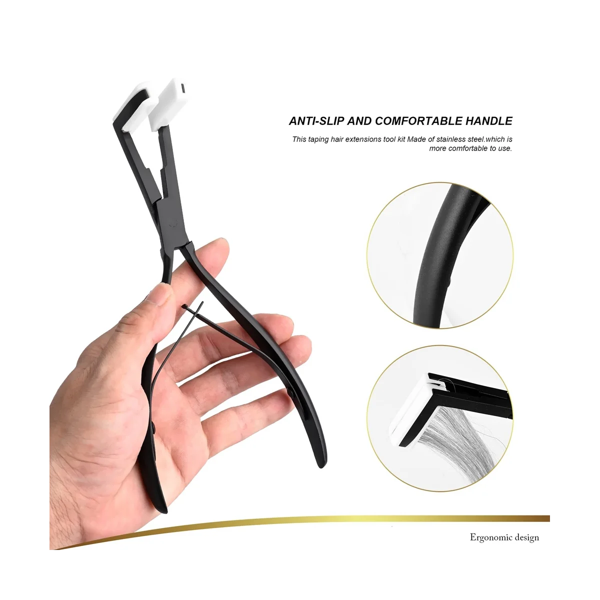 Tape in Hair Extensions Pliers Stainless Steel Flat Surface Extensions Tape Sealing Clamp Pliers Tool