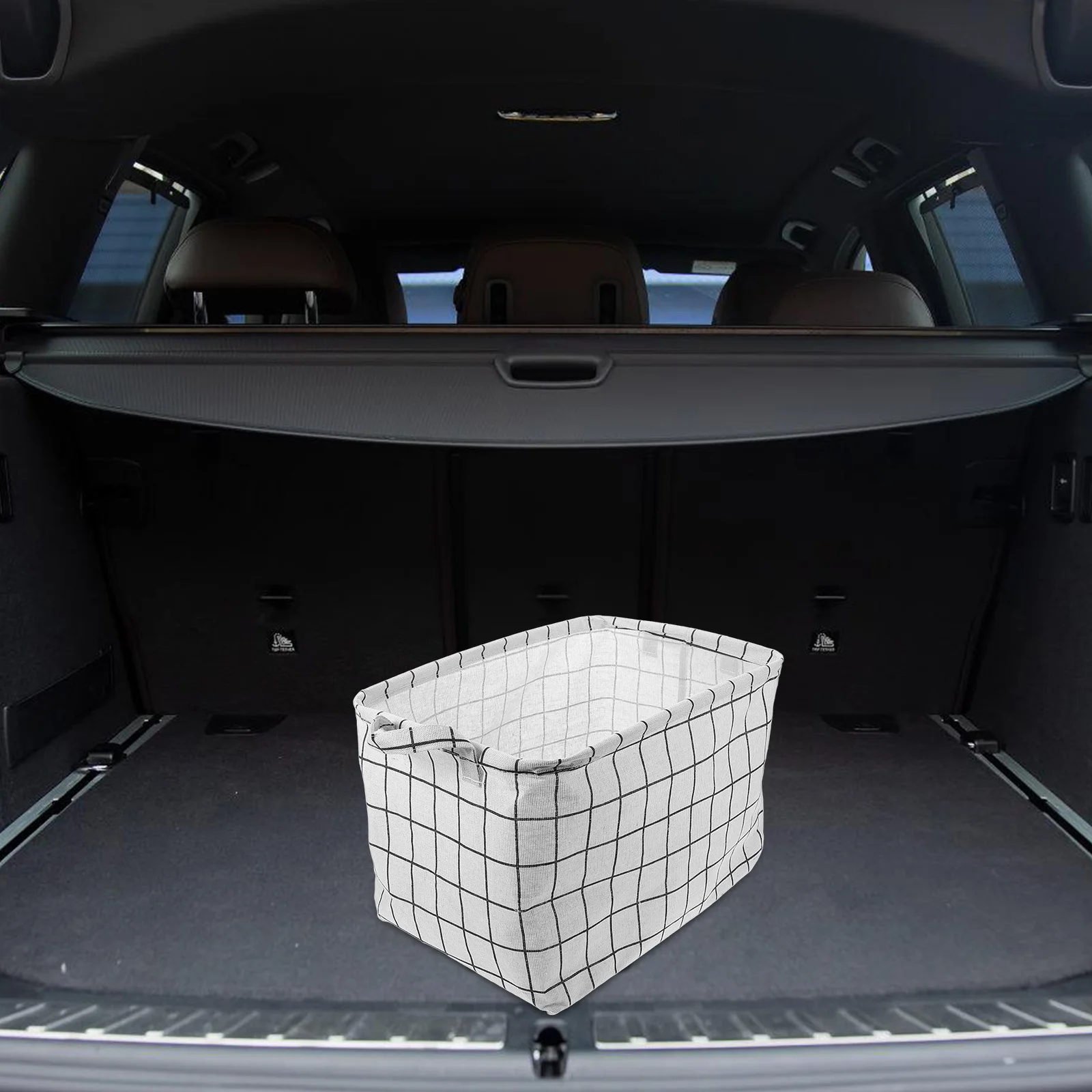 

Car Storage Box Collapsible Canvas Containers White Fabric Clothes Bins Student