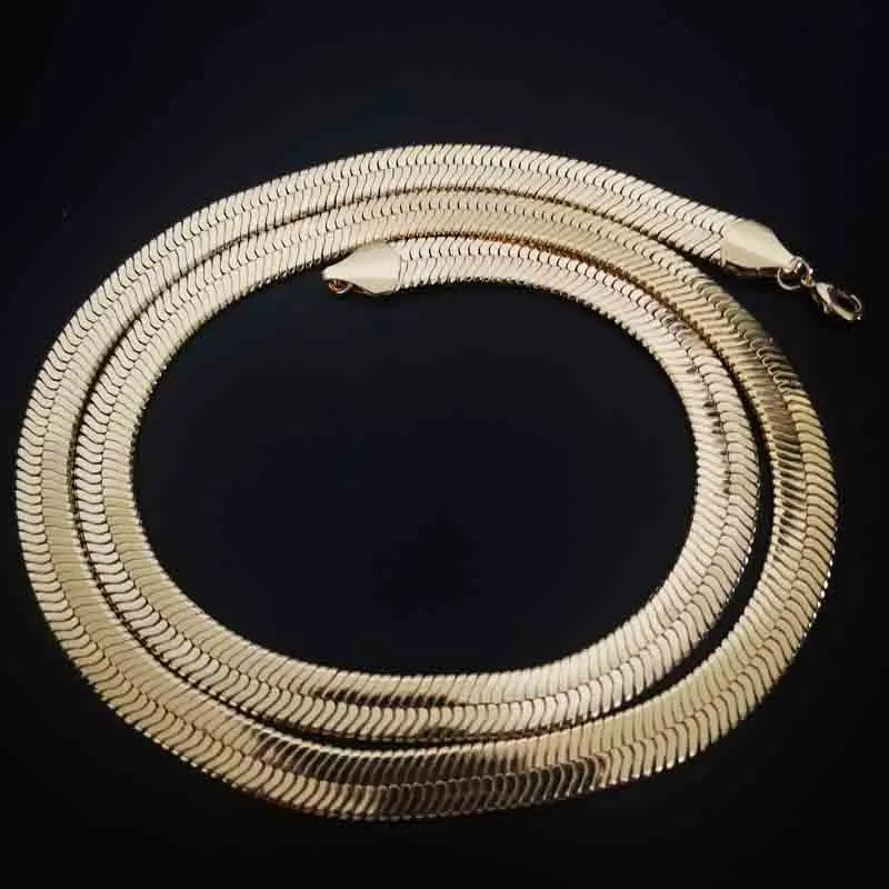 Hot Selling Breadth IP Electroplated Fishbone Chain For Women Men\'s Hip Hop Necklaces Fish Snake Bone Keel Jewelry