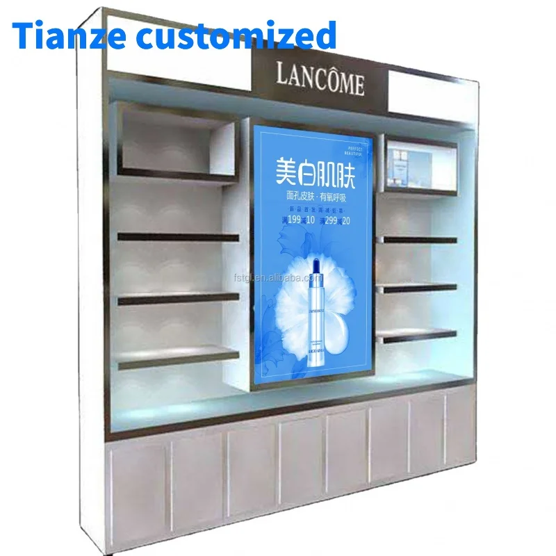 [Customized]Large Capacity Metal Cosmetic Display Stand Retail Makeup Store Display Rack