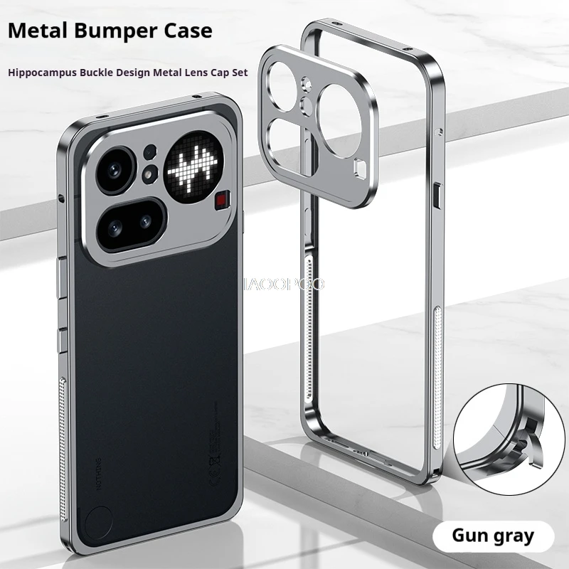 Aluminiumrahmen-Metallstoßfängerhülle für Nothing Phone 4A Pro 3A Pro Lite mit Linsenschutz aus Metall.
