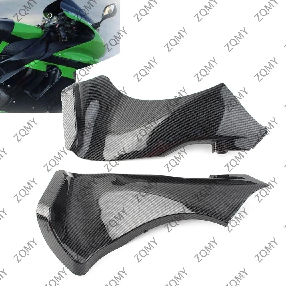 

2Pcs Carbon Fiber Color Motorbike Air Duct Tube Cover Fairing For KAWASAKI Ninja ZX6R ZX636D/C 2005-2006