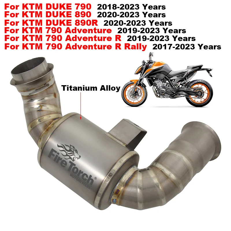 

Slip On For KTM DUKE 790 Duke 890 890R KTM 790 Adventur R Ktm790 R Rally Motorcycle System Exhaust Titanium Alloy Mid Link Pipe