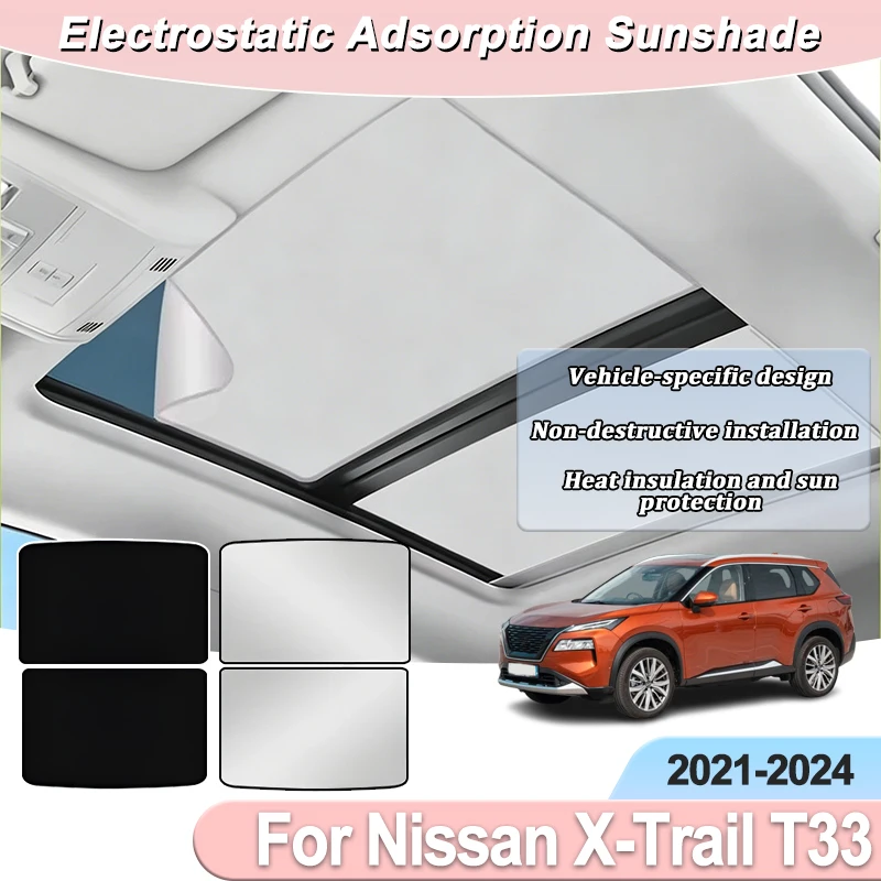 

Accessories For Nissan X-Trail T33 2021 2022 2023 2024 Window Sunroof Part Car Sunshades Electrostatic Adsorption Skylight Cover