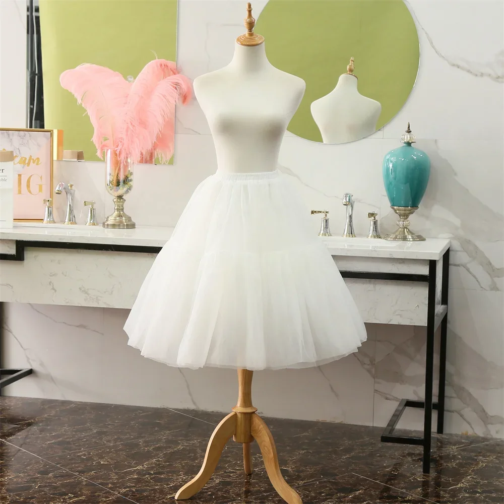 Cosplay Vakantie Feest Mini Petticoat Dagelijkse Lolita Vrouwen Korte Stevige Pluizige Bubble Tutu Rok Gezwollen Crinoline Onderrok Geen Hoepel