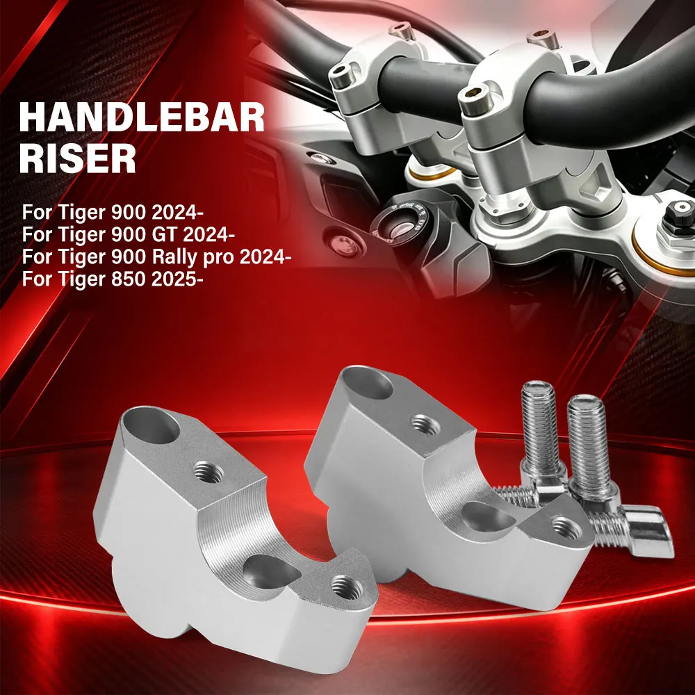 For Tiger 900 / GT / Rally Pro 2024- For Tiger 850 Sport 2025- Handlebar Risers Up and Back Rearward Offset