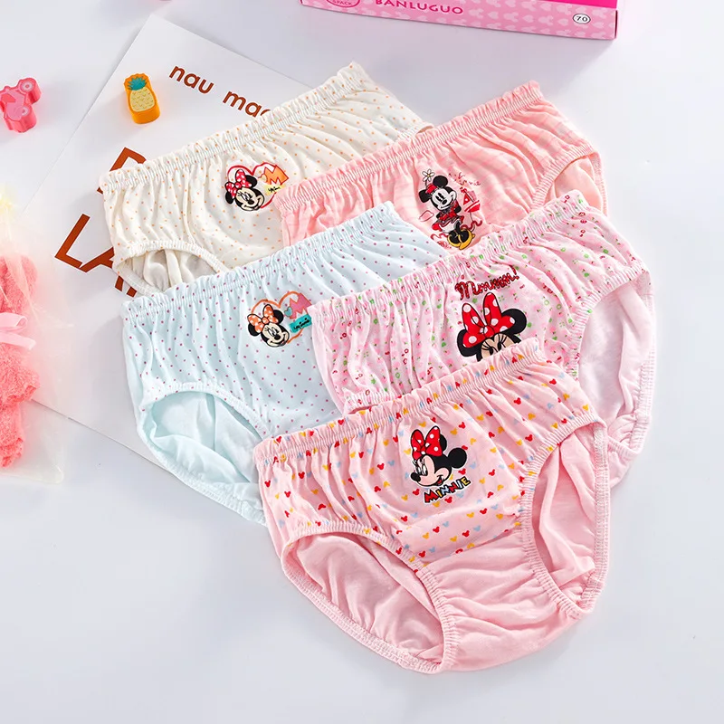 Cartoon Minnie Girls Panties Kids Cotton Underwear Children's Briefs Cartoon Short 5Pcs/lot