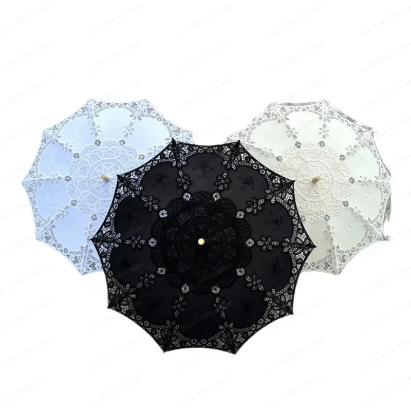JMZ Umbrella Lace Wedding Bridal Cotton Princess Lady Photography Creative Embroidery Travel Flower Decoration