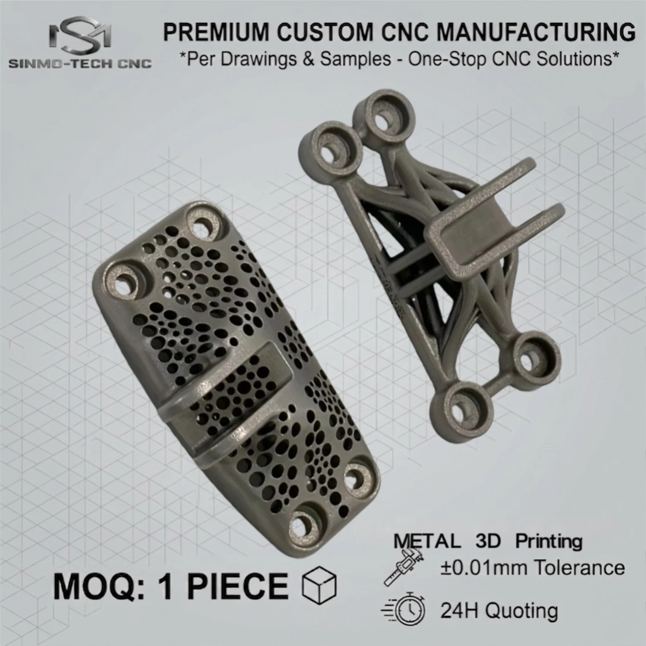 Custom SLM Metal 3D Printing Service, High Precision Automotive Turbo Manifold Bracket Racing Prototype Parts, 1pc
