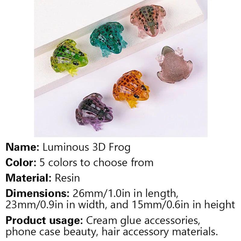 Cartoon Luminous Frog Resin Ornaments Three Dimensional Pendant Handmade Diy Decorative Accessories