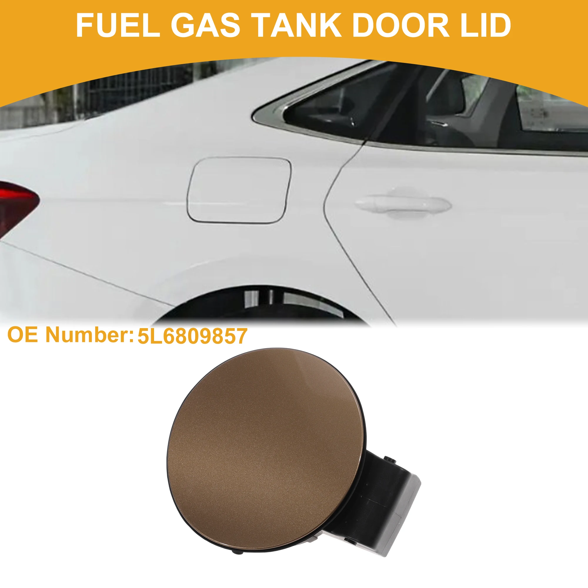 

UXCELL Fuel Tank Door Cap for Skoda Yeti 2013 Bolt Type No.5L6809857 Gobi Brown ABS