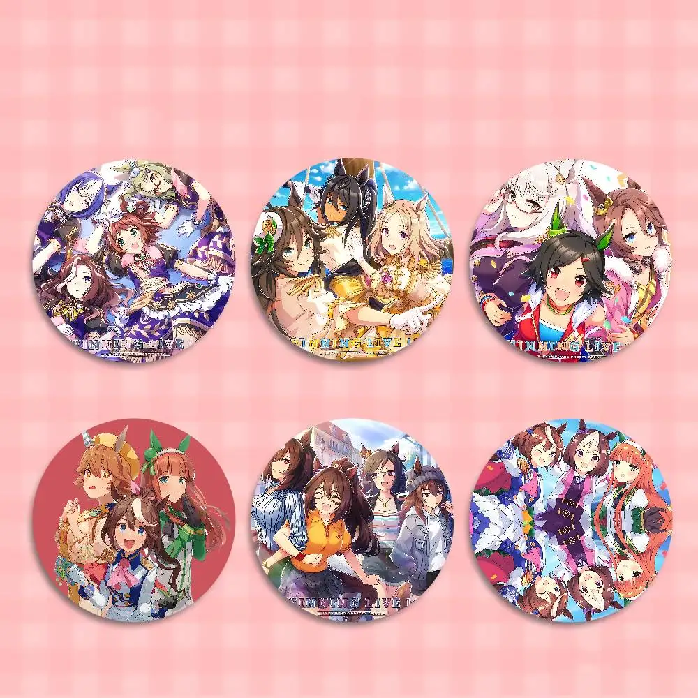 U-Uma Musume P-Pretty Derbys سلسلة لطيفة دبابيس شارة مضحكة مثيرة للاهتمام الكرتون الحيوانات دبابيس ظهره الملابس هدية الإكسسوار