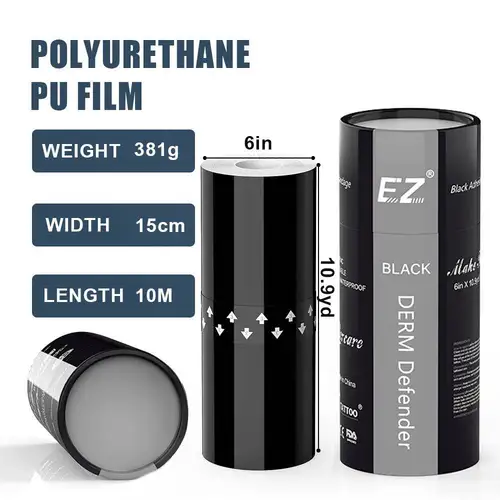 EZ Derm Defender Tattoo Escudo protector adhesivo transparente, película de tatuaje de protección solar impermeable, accesorios de tatuaje para el cuidado posterior