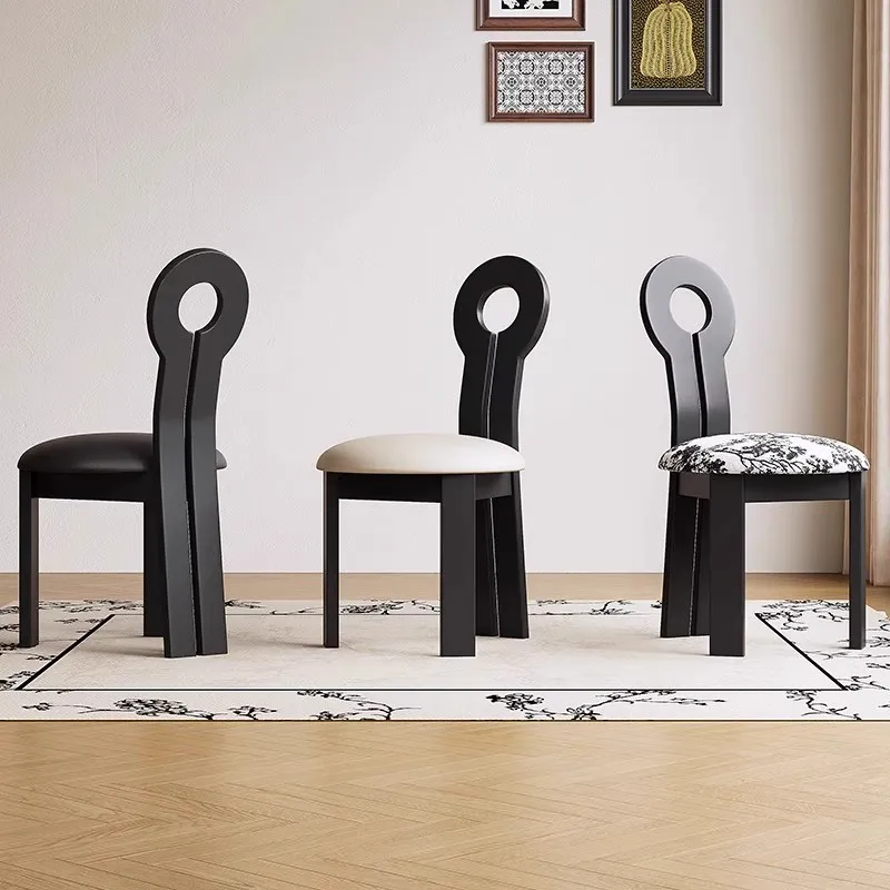 #White upholstered seat solid wood chair, individually designed living room, unique home and hotel aesthetic furniture