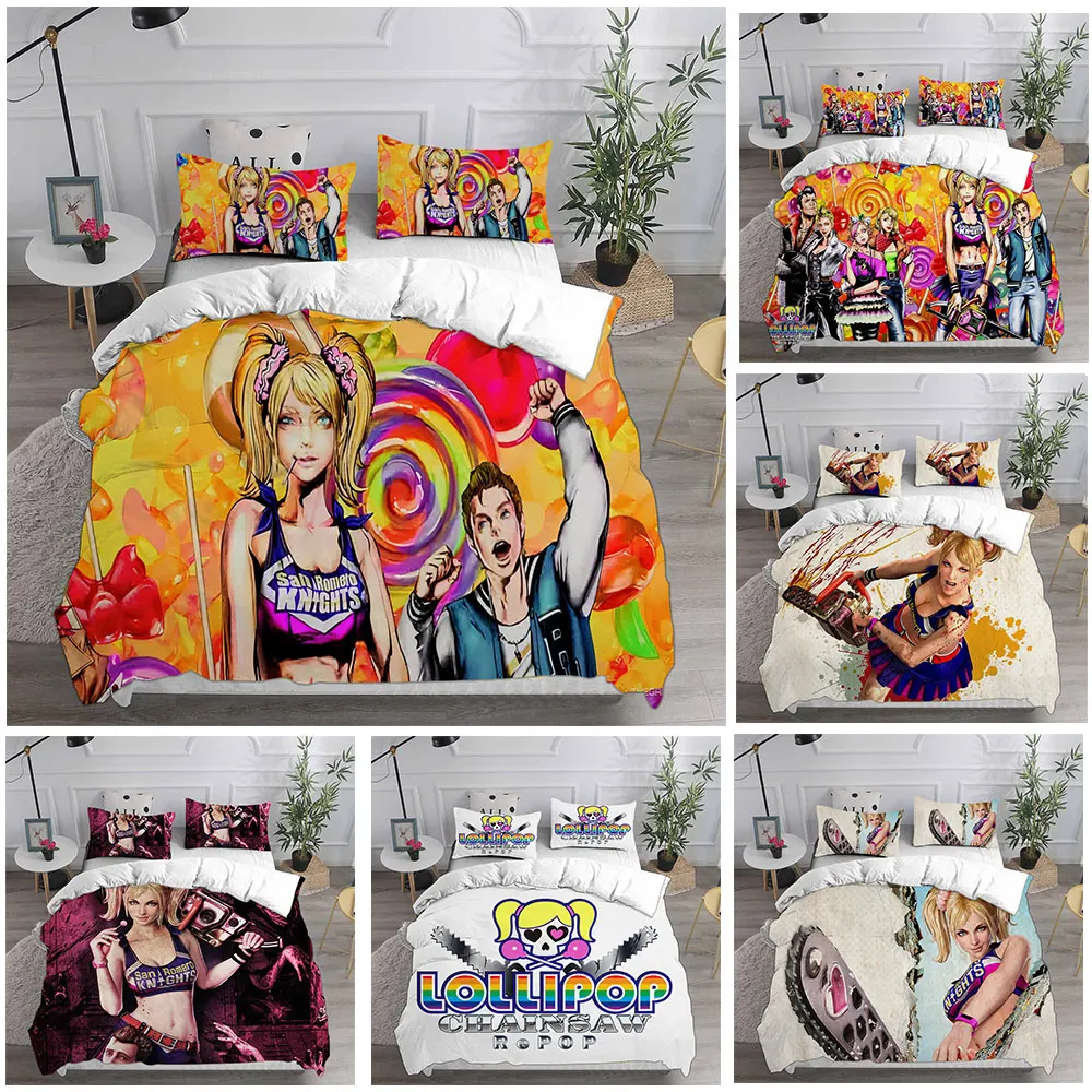 Lollipop Chainsaw Bedding Sets Bed Cover Comforter Duvet Cover Pillow Case 2-3 Pieces Sets Kids Adult Bedroom Decoration