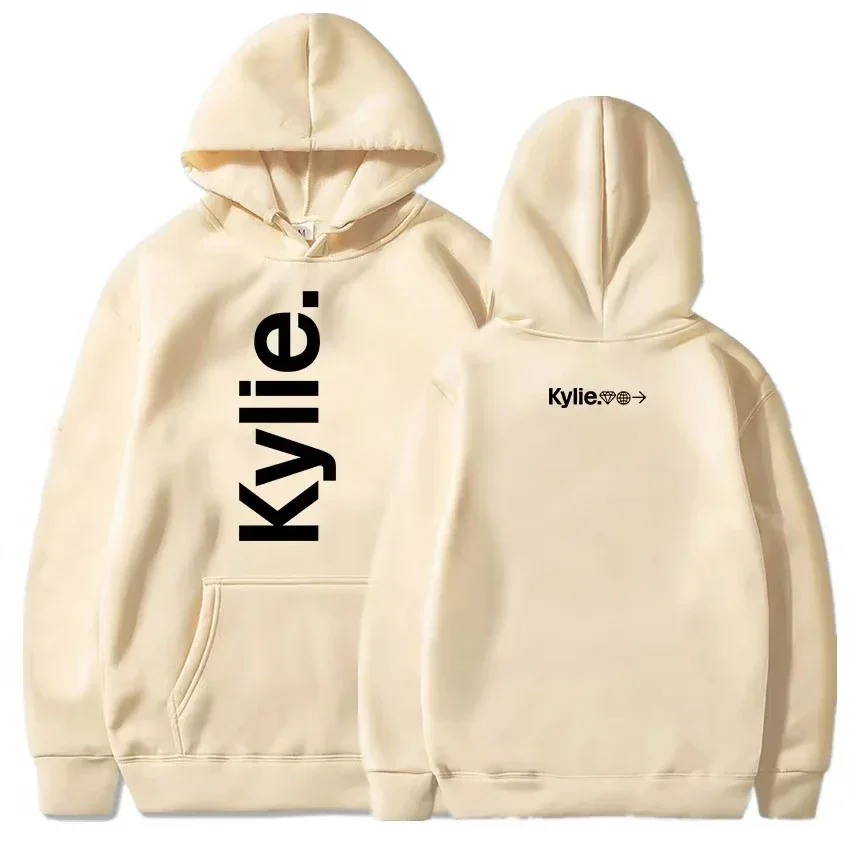 كايلي مينوغ المغني طباعة الخريف والشتاء أزياء الرجال هوديي في الهواء الطلق اليومية الدافئة عارضة ملابس رياضية فضفاضة الكبار البلوز