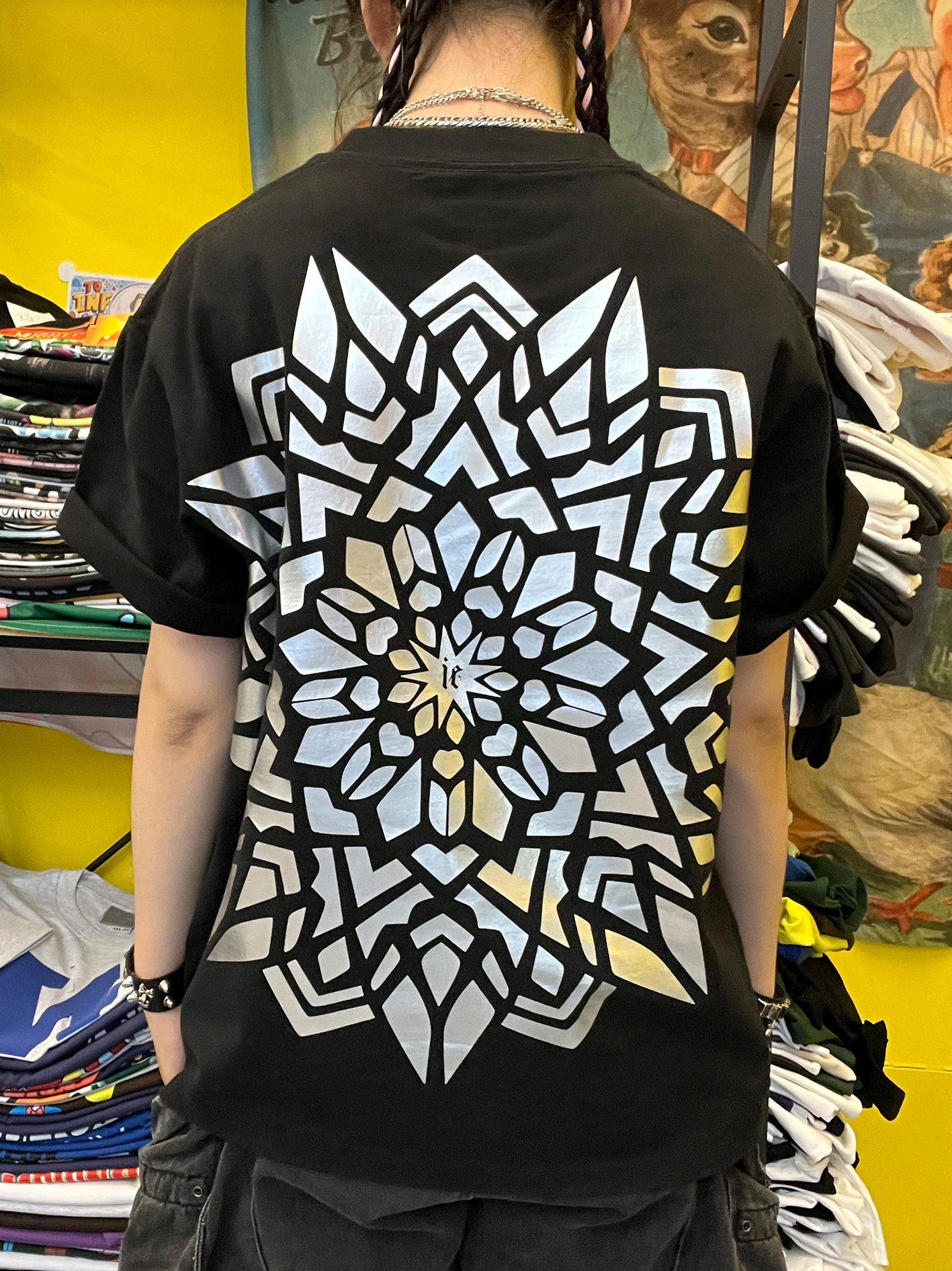 Heavyweight 260G American Retro Unisex Vintage Loose Short Sleeve T-Shirt Creative Lotus Engraving Summer Fashion Clothing