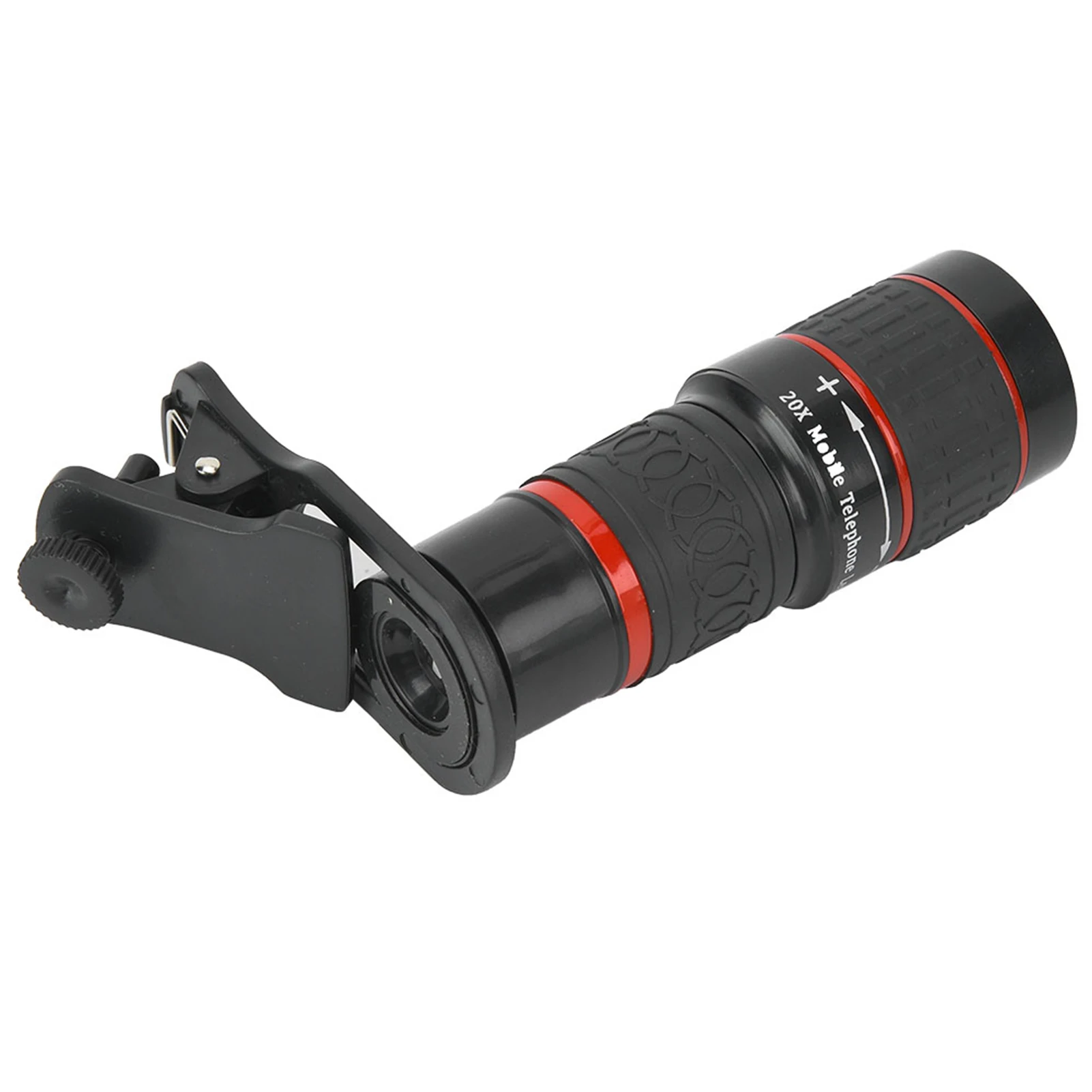 Teleobiektyw 20X z długim ogniskiem i klipsem do smartfona, tabletu PC, czarny teleobiektyw z długim ogniskiem, teleobiektyw 20X z długim ogniskiem