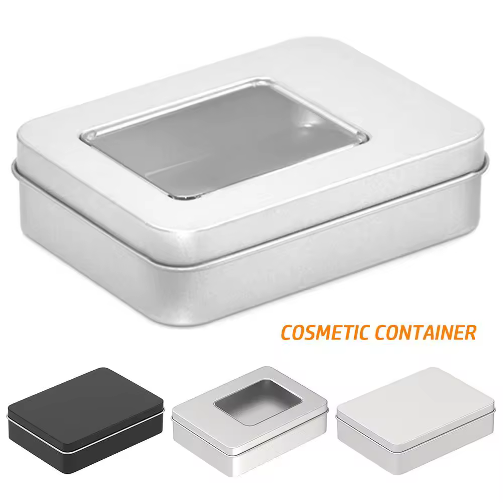 Caja de almacenamiento de tarjetas de juego de Metal rectangular, caja de hojalata vacía para almacenamiento de dinero, monedas, dulces, llaves, Tarot
