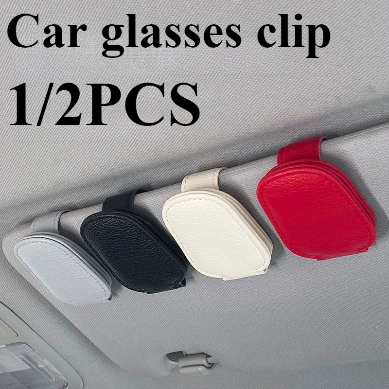 

1/2pc Sunglasses Holder Is Suitable for Car Sun shades Magnetic Leather Sunglasses Clip and Ticket Clip Car Sunshade Accessories