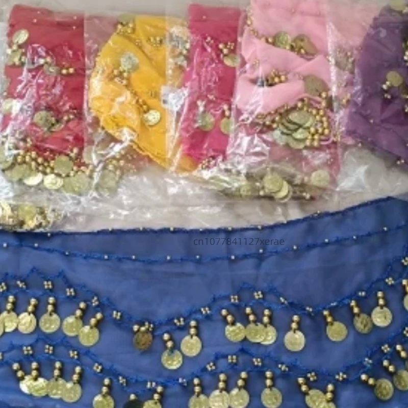 Female Belly Dance 72 Yuan Sexy Waist Chain, Indian Dance Three-layer Gold Coin Waist Scarf, Dance Practice Hip Scarf