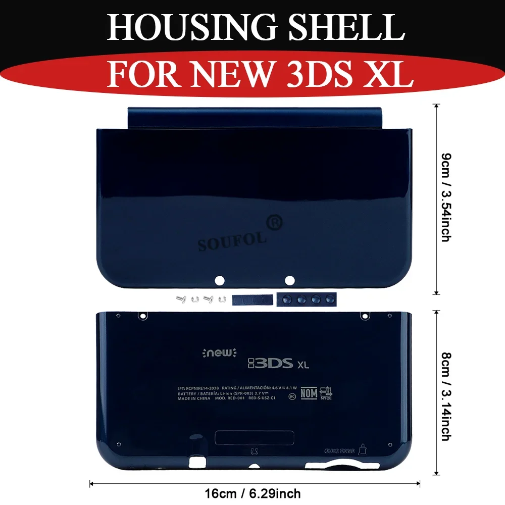 2026 New Blue Housing Front Back Shell For New 3DS XL Replacement Top and Bottom Cover Case Repair Parts For New 3DS XL Accessor view 2