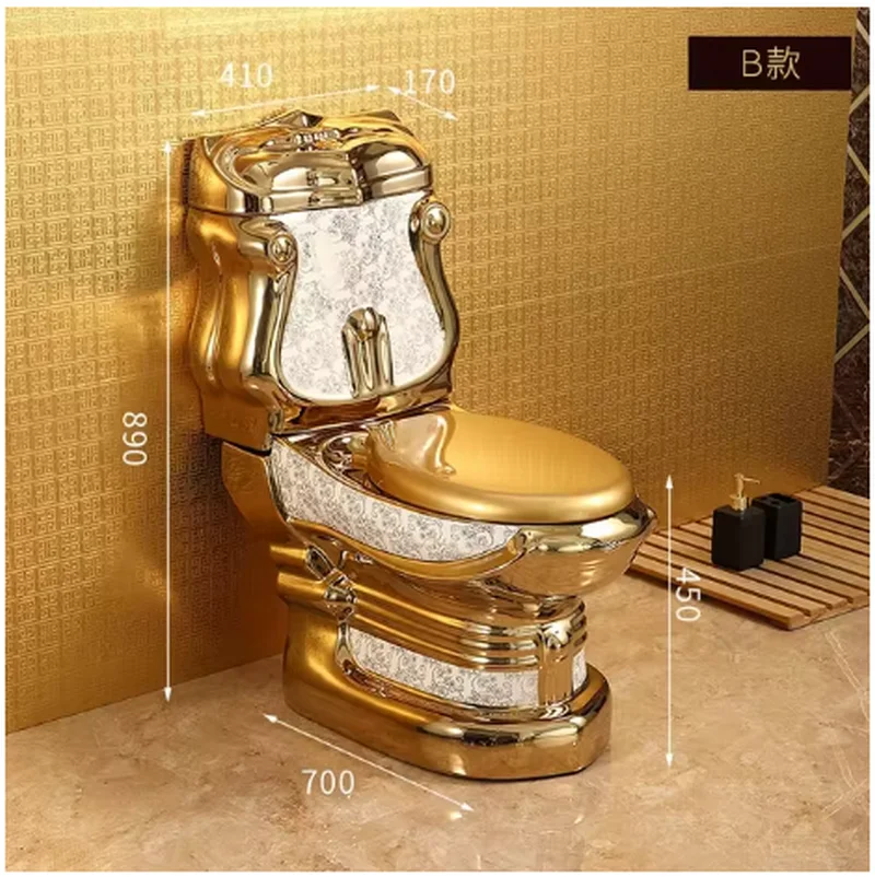 Personalized creative egg shaped golden toilet, European gold-plated luxury toilet YX620TB