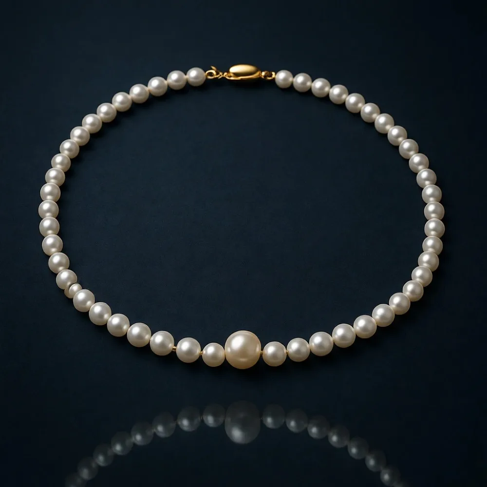 

Изящное колье-чокер из стерлингового серебра с позолотой 18K и белым жемчугом 6 мм для женщин, для свадьбы и помолвки