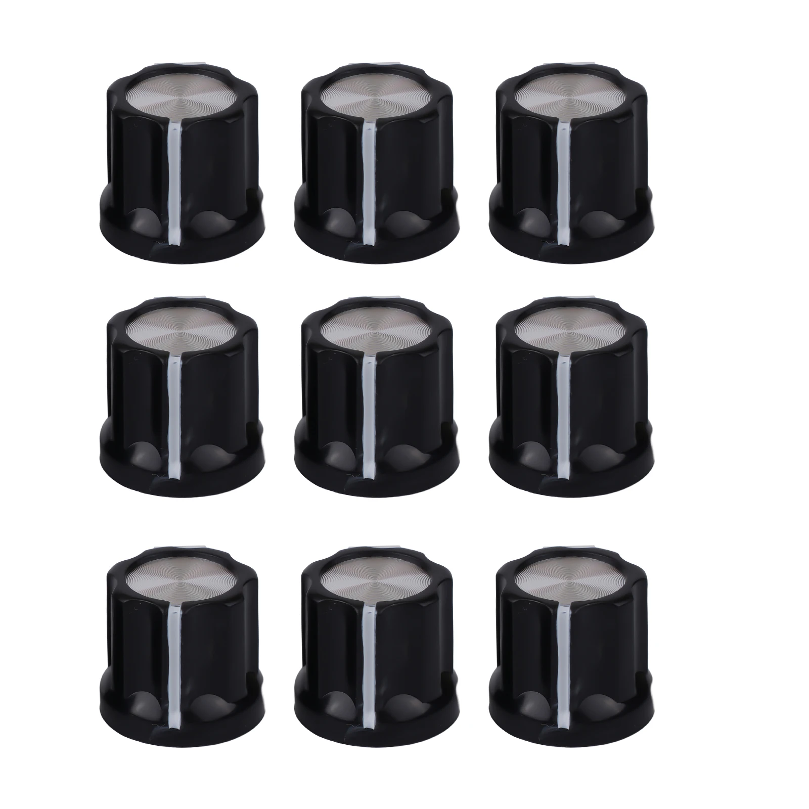 10pcs Guitar Tone Knobs 6mm Shaft Hole Black 12*4*2CM For Electric Guitar Plastic+Aluminum Sheet Potentiometer