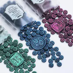 100pcs/Bag Lacquer Seal Wax Bead Color Sunflower Aurora Seal Wax Particles DIY Scrapbook Wedding Party Invitation Envelope Decor