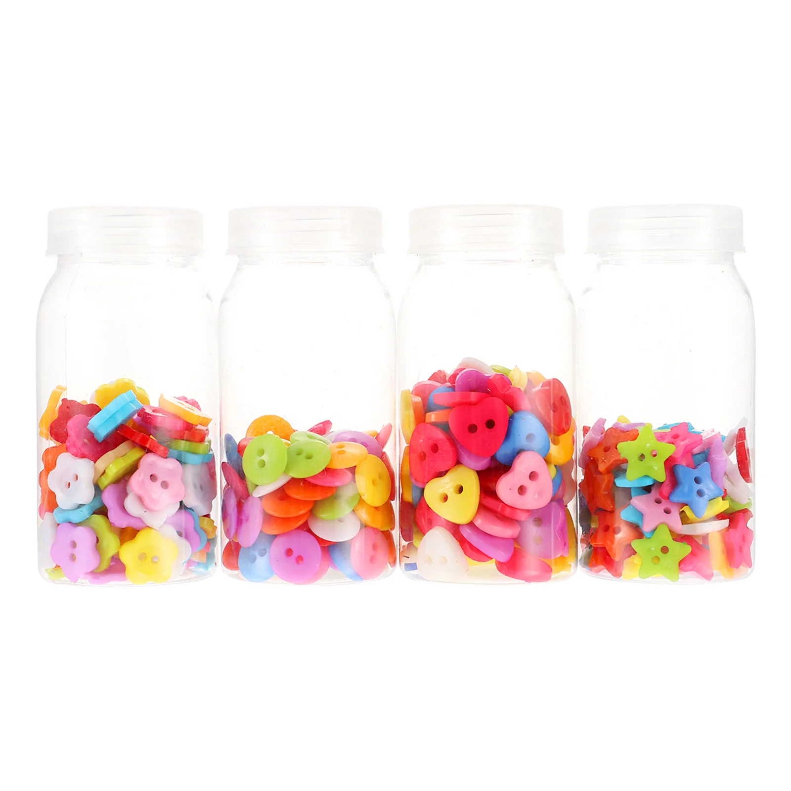 

4 Bottles Cartoon Resin Buttons Multipurpose DIY Colorful Sewing Clothes Replacement Craft Buttons for Handmade Garment