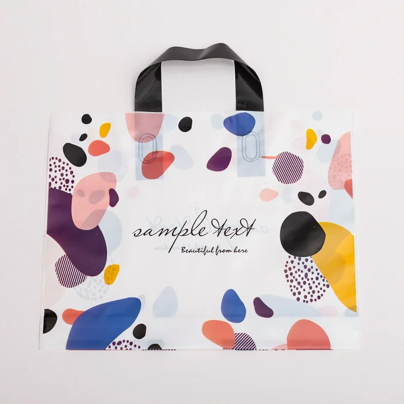 50pcs beautiful flower Clothing Shop Carry Bag Sub-Plastic Bags Women's Dress Children Clothing Carry Bag Gift Bag Storage Bags