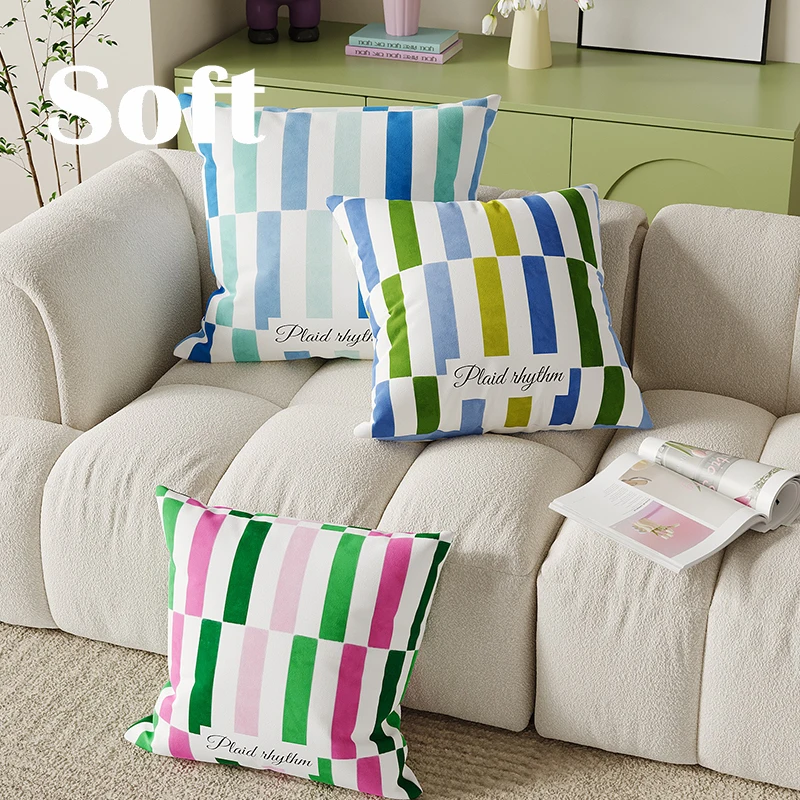 

Минималистичная подушка для офиса, дивана, спальни, дома, гостиной, квадратная, прямоугольная, настраиваемая, съемная, моющаяся, из смеси шелка и хлопка