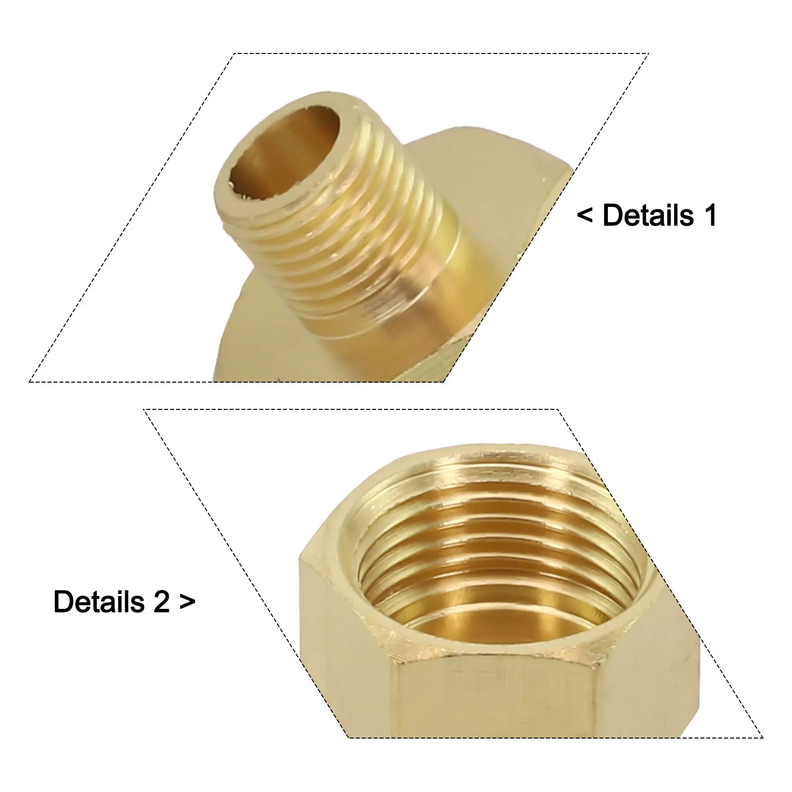 Brand New Pipe Connections Brass Pipe Connector Connection Gas Hex Hexagonal Internal External Thread Quick Installation
