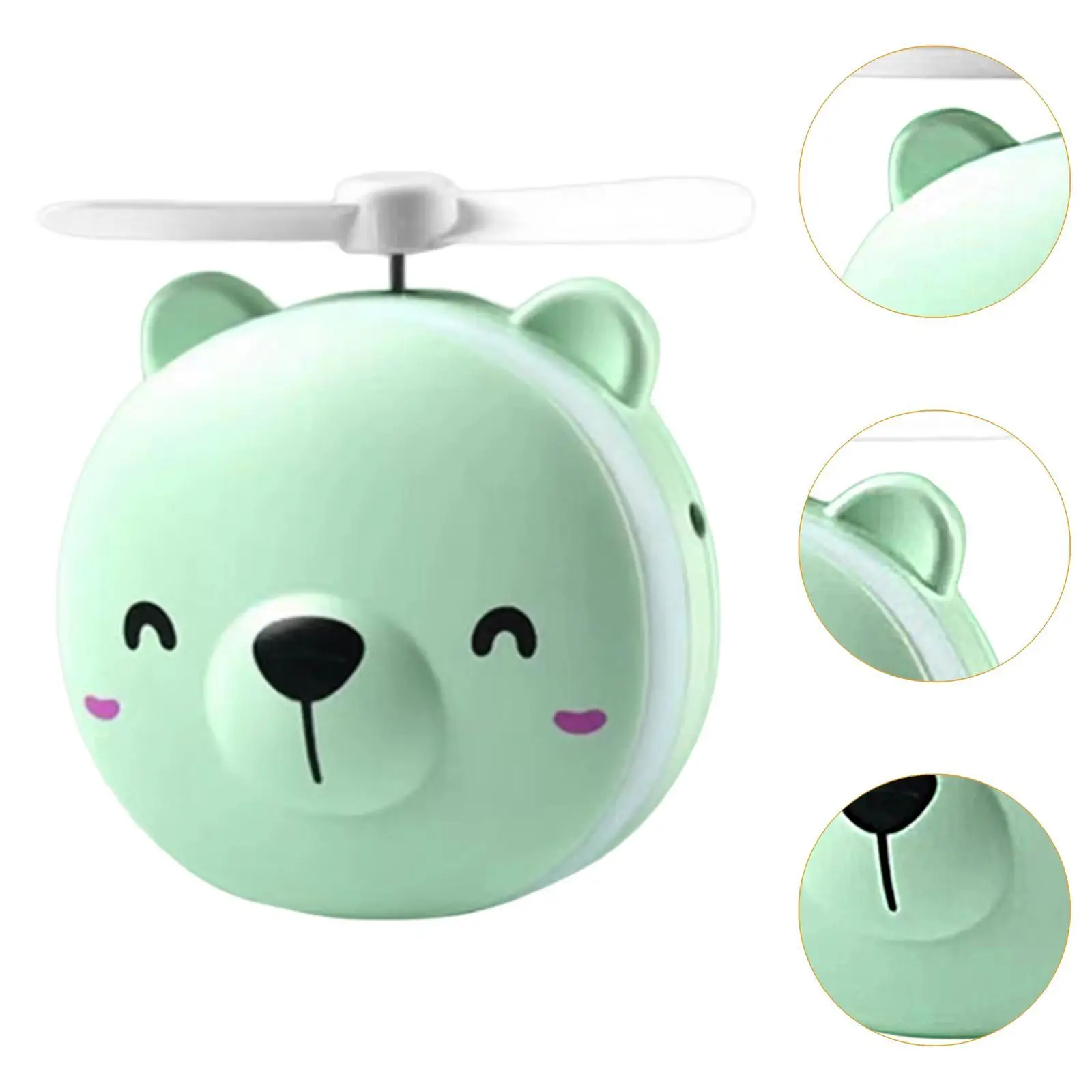 LED Lighted Travel Makeup Mirror with Fan Function Compact Mirror for Picnic